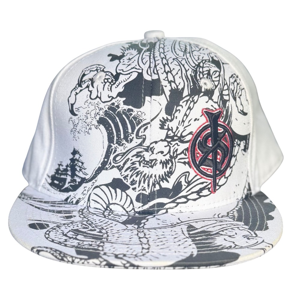 Iron Star Hat Dragon Graphic Born To Brawl MMA Y2K Snapback Mens OSFM